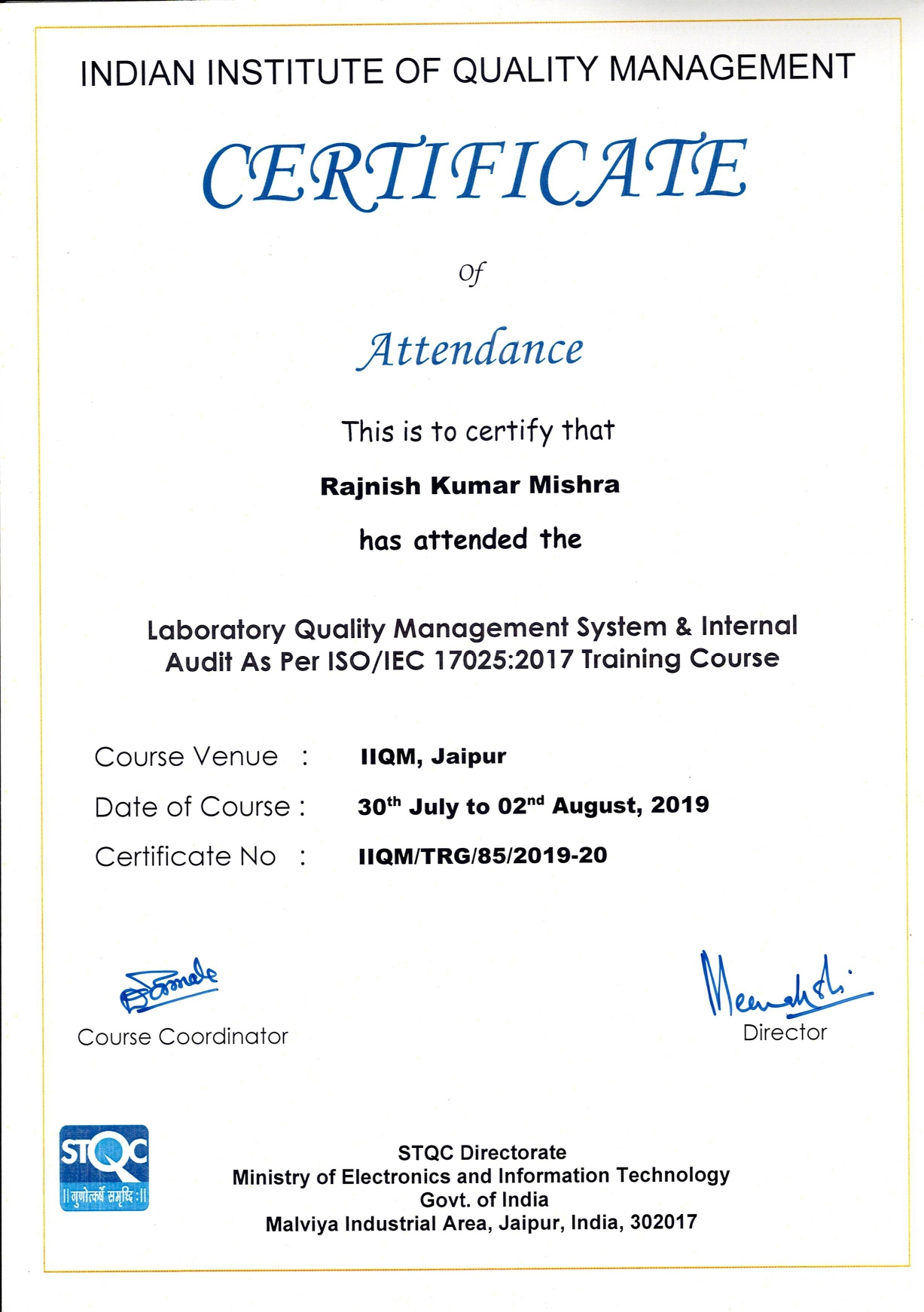 Rajnish Mishra Training Certificate – Page 8